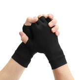 Пара перчаток полуоткрытые против артрита, с медным вкладышем для снятия боли, защита рук при тренировках.
