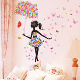 Бабочка Цветы Девушки Украшение комнаты DIY Наклейка на стену Обои Art Decal Home Mural