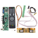 V56 Universal TV LCD Driver Placa PC / VGA / HD / USB Interface + 4 Inversor de Lâmpada + 30pin 2ch-8bit Cabo LVDS