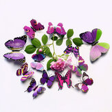 12PCS 3D Butterfly Wall Sticker Multi Color PVC Wall Decors For Living Room Wall Kids Bedroom