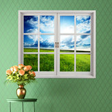 Grasland 3D Künstliches Fensterbild Blauer Himmel 3D Wandtattoos Zimmer PAG Aufkleber Wohnkultur Geschenk