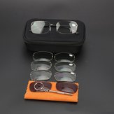 +2.50ハーフフレーム遠近両用老眼鏡ユニセックス眼鏡4対の遠近両用眼鏡+1対のサングラスレンズ+スクリューダーバー+眼鏡布