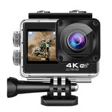 Caméra de sport 4K 60FPS WiFi avec double écran couleur, angle de vue large de 170°, résistant à l'eau jusqu'à 30M, EIS et anti-tremblement