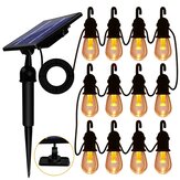 12電球ソーラーライトストリング防水エジソン48FTソーラー電球ライト装飾照明ガーデンヤードパティオツリーウォームホワイト