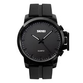 SKMEI 1208 Business Style Simple Large Dial Men Waterproof Silicone Strap Quartz Watch