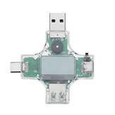 2 az 1-ben multifunkcionális c-típusú USB biztonsági tesztelő PD teljesítménymérő voltmérő ampermérő teljesítmény teljesítmény impedancia hőmérséklet érzékelő támogatás OTG funkció