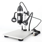 Microscópio digital 1000X/1600X Endoscópio eletrônico USB Câmera de zoom com lupa e base de elevação de alumínio com LED para Android IOS PC