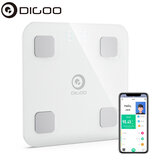 DIGOO DG-CF516 Intelligente Körperfettwaage Versteckt LED Anzeige Bluetooth 4.0 BMI Herzfrequenz Intelligente Analysewaage APP-Steuerungsmonitor Unterstützung für iOS und Android