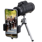 Moge 40X60 Monoküler Optik HD Lens Teleskop + Tripod + Cep Telefonu Klipsi Avcılık için Elde Taşınabilir Gece Görüş Monoküler Kampçılık