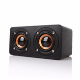 M5 Holz Dual Driver TF Karte AUX FM Radio Stereo Bass Bluetooth Lautsprecher mit Mikrofon