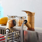 Küchenarmatur mit lackiertem Finish, ausziehbarem Schwenkauslauf und flexiblen Heiß- und Kaltmischern zur deckenmontage