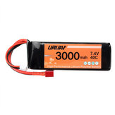 URUAV 7.4V 3000mah Batterij 40C T-stekker voor WLtoys 144001 124018 124019 104001 124016 017 RC Auto Onderdeel