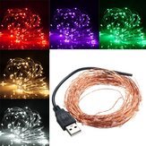 Guirlande Lumineuse LED en fil de cuivre USB de 10M avec 100 LED pour la décoration de Noël et les fêtes