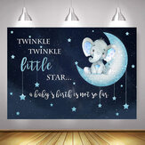 Blue Elephant Fotografie Hintergrund für Baby-Dusche Party Geburtstags-Hintergrund mit Tieren