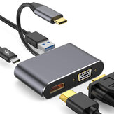 Bakeey 4 in 1 USB-C hubadapter met 60W Type-C PD opladen / USB 3.0 / 4K HD Video-uitgangsweergave / VGA niet-origineel