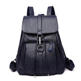 Soft PU Leather Backpack Ladies Casual Shoulder Bag Outdoor Hunting Travel Rucksack