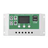 Controlador de carga de painel solar USB duplo automático 10/20/30A 12V 24V para carregador de bateria adaptador com visor LCD