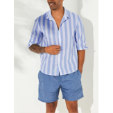 Men's Retro Striped Beach Holiday Cool T Shirts Long Sleeve Casual Tops Tee Shirt