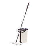 Self Cleaning Drying Wringing Mop Bucket Flat Floor Cleaner Free Hand Wash Mop Wet & Dry With 2 Microfiber Pads