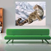 Kit de peinture à l'huile par numéros Snow Leopard pour décorations sur toile