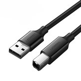 Cable de impresora Ugreen USB2.0 USB2.0B macho a macho niquelado, cable adaptador de impresora USB 2.0 para Canon Epson HP ZJiang Label Printer DAC USB Printer