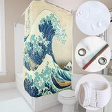 Rideau de douche imperméable avec crochets Peinture japonaise Grande vague au large de Kanagawa