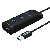 DM CHB007 USB3.0-Hub mit 4 Anschlüssen 5-Gbit / s-Extender-Erweiterungsanschluss USB-Hub mit 120-cm-Kabel
