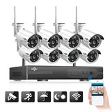 Hiseeu WNKIT-8HB612 1080P Wireless CCTV-System 2M 8CH Wifi NVR Außen-IR-Nachtsicht-IP-Kamera-Sicherheitssystem Überwachung