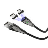 BlitzWolf® BW-TC20 3A Magnétique Type C / Micro USB Nylon Câble de données 1 m / 1,8 m pour Huawei P30 Pro Mate 30 5G Xiaomi Mi9 9Pro Oneplus 7T S10 + Note 10