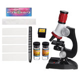 Microscópio biológico monocilar de laboratório Ciência 100X 400X 1200X Brinquedo educativo para crianças