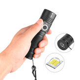 XANES® 1474 XHP50 LED fény 4 módú USB-töltő teleszkópos zoom LED-es zseblámpa 18650