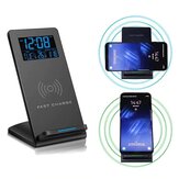 DC-01S Electric LED 12/24H Alarm Clock With Phone Wireless Charger Table Digital Thermometer Display Desktop Clock