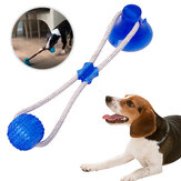 Wielofunkcyjne zabawki do gryzienia dla zwierząt domowych dla psów z gumy w formie piłki do gry dla szczeniąt z przyssawką, czyszczące zęby, bezpieczne, miękkie i elastyczne