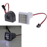 3 pezzi Geekcreit® 3 in 1 AC 60-500V 100A Voltmetro Amperometro HZ Contatore di Frequenza 22mm Misuratore di Corrente Digitale Voltaggio Lampada Segnale Luminoso LED Bianco Indicatore con CT