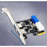 SSU V212 PCI-E إلى USB 3.0 توسيع الكمبيوتر المكتبي بطاقة مع Front 20 Pin وحهة المستخدم