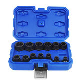 Drillpro 13Pcs Impact Damaged Bolt Nut Remover Extractor Socket Tool Set Bolt Nut Screw Removal Socket Wrench