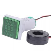 3 piezas 22mm 50-380V 100A 99Hz LED digital Volt Amp HZ AC Amperímetro Voltímetro medidor de frecuencia de corriente indicador de voltaje probador de señal - verde