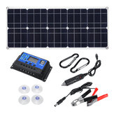 Panel solar monocristalino de 30W 18V Dual 12V / 5V DC Kit de cargador USB con controlador solar de 10A y cables