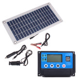 50W Dual USB 12V/5V Solar Panel with Car Charger 10/20/30/40/50A USB Solar Charger Controller for Outdoor Camping LED Light