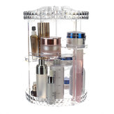 360 Degree Rotation Transparent Acrylic Cosmetics Storage Box Fashion Spin Multi-function Desktop Detachable Makeup Beauty Organizer