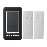 Thermomètre d’alarme numérique sans fil 2 en 1 GEMITTO LCD Affichage Alarme de température intérieure extérieure avec 2 capteurs
