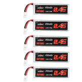 5Pcs URUAV 3.8V 450Mah 50/100C 1S HV 4.35V Lipo Battery White Plug for Happymodel Snapper7