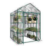 3層式ポータブル温室 6棚 PVCカバー ガーデンカバー 植物 花ハウス 143X143X195cm
