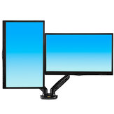 NB F160 Dual Ergonomic Design Monitor Laptop Ständer mit Gasfederung, zwei Armen und 360-Grad-Drehung. Klemmhalterung mit Loch für Computerbildschirme von 10