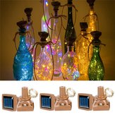 Outdoor 1M 10LED Square Bottle Cork Copper Wire Fairy String Light Solar Powered Christmas Holiday Party Lamp 