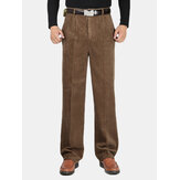 Men's 100% Cotton Corduroy Trousers Business Straight Casual Pants