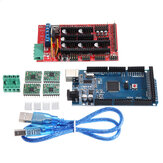 Geekcreit RAMPS 1.4 مراقبة Board + MEGA2560 R3 + A4988 Driver with Heat Sink 3D Printer Mainboard Kit