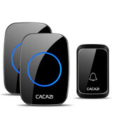 CACAZI 2 ontvangers 1 zender 300M draadloze afstandsbediening waterdichte LED-indicator Digitale DC deurbel