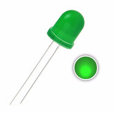 50pcs 10mm 2Pin DIY Πράσινο διασκορπισμένο στρογγυλό μέσω τρύπας 3V 20mA LED Diode Electronic Component