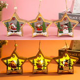発光クリスマス木製飾りLEDライトサンタクロース鹿装飾ランプクリスマス